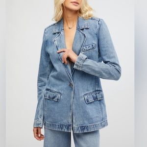 We Wore What Washed Denim Blazer